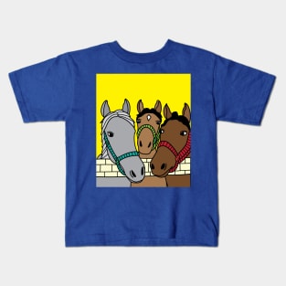 Horses Rider Pony Girl Kids T-Shirt